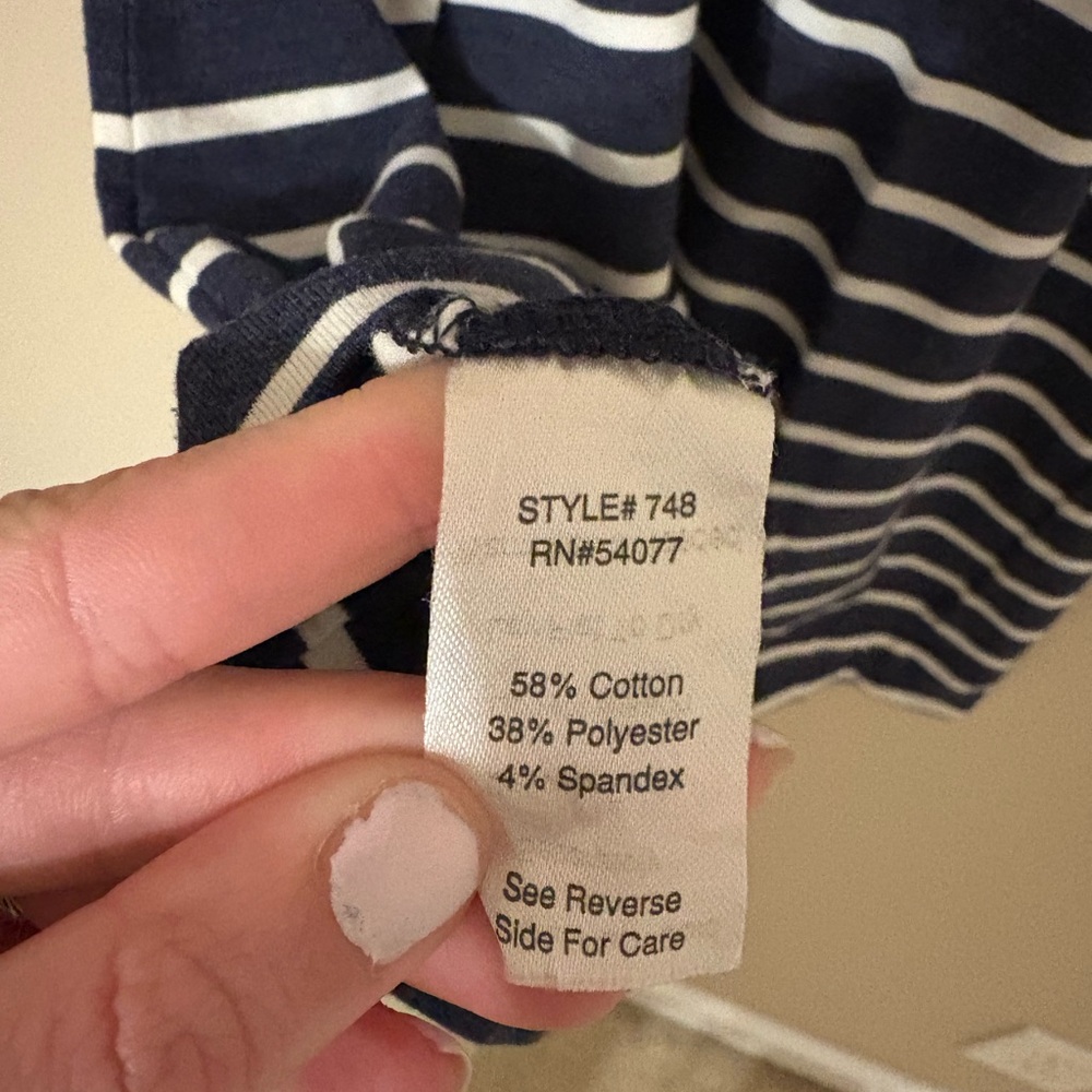 CAbi Nautical Navy and White Striped Tank Top Size Small with Scoop Neck - Picture 5 of 6